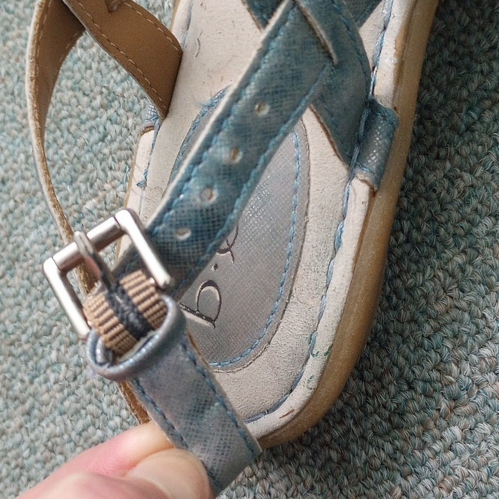 boc Metallic Blue Strappy Flat Sandals - Picture 7 of 10